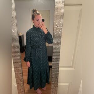 Green Swiss Dot Dress